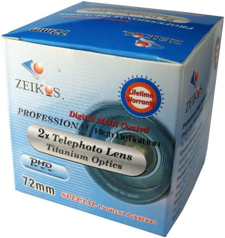 Zeikos ZE-2x72b 72mm 2x telefoto sočivo visoke definicije za Canon EF 100-400mm je II, EF 135mm f/2L USM, EF 200mm USM, EF-S 18-200mm, EF-S 15-85mm, EF 50mm f/1.2 L & EF 35mm f / 1.4 & amp; EF 85mm