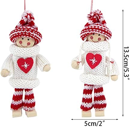 GANFANREN 2kom Božić lutke pletene filc tkanine božićno drvo viseća lutka privjesak sretan ukras igračka