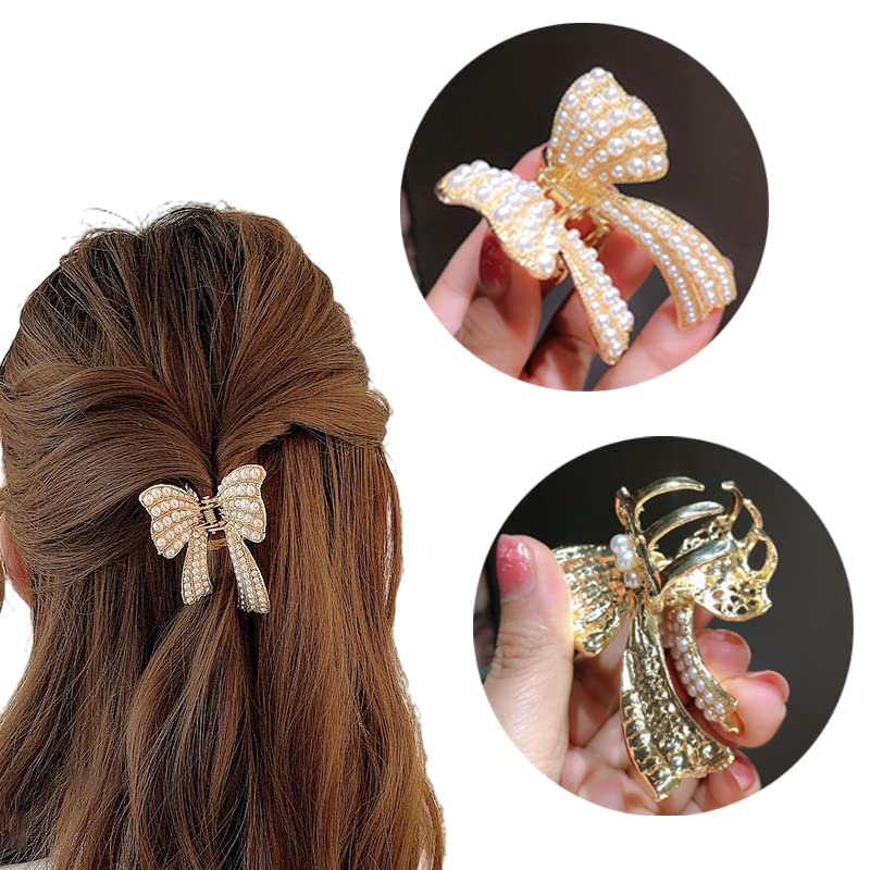 Pearl Butterfly kandže za kosu za tanke kose čeljusti za žene djevojke neklizajuće Stezaljke za kosu za dugu kosu