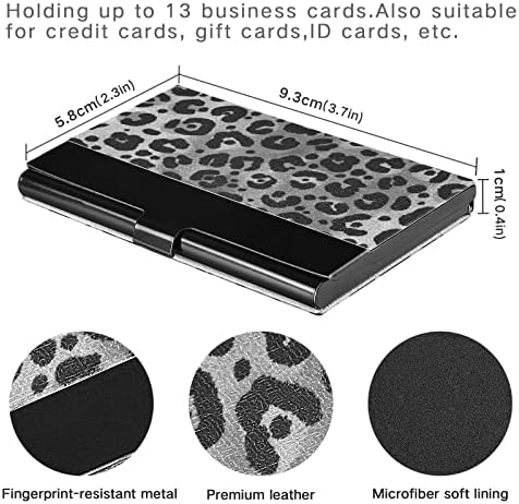 Sletend Leopard Print držač vizitkarte PU koža & amp; futrola za kartice od nerđajućeg čelika,vitka