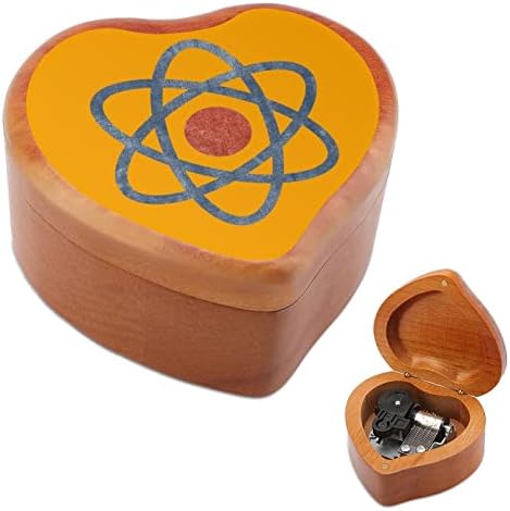 Atom Science Wood Music Box Vintage Musical Box Poklon za Božićni rođendan Valentinovo