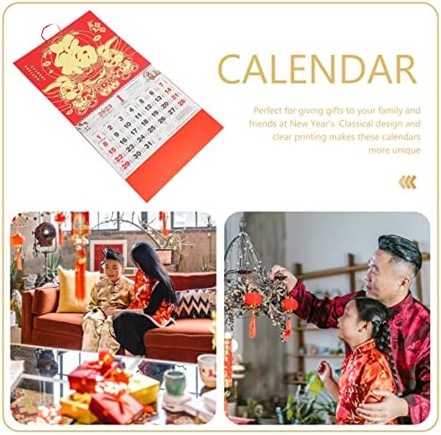 TOYVIAN 2PCS kineski kalendar 2023 Mjesečni kalendar za godinu zečja i najboljeg željeza - Zidni kalendar za