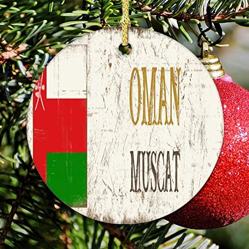 Božić Keramički Ornament Oman Glavni Grad Muskat Uspomena Keramički Ornament Zemlja Suvenir Vintage Rustikalni