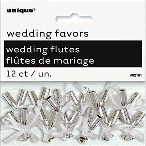 Mini srebrni šampanjac flauta za vjenčanja Favorite, 12ct