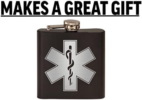 EMT Logo Star of Life tikvica od nerđajućeg čelika Premium mat crna čini odličan poklon za njega tata Otac EMS bolničar hitne pomoći