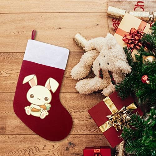 Bunny Carrot Božićni viseći čarape za čarape za Xmas Tree Kamin za kamin za odmor