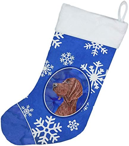 Caroline's SC9779-CS Redbone Coonhound Winter Paflakes Božićne čarape, Kamin Viseće čarape Božićna sezona Party Decor Decor porodice Dekoracije za odmor,