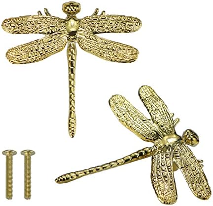 Zlatna Dragonfly ladica za vuču i ručice životinjski insekti kabine za ladicu za ladice Hardver Namještaj
