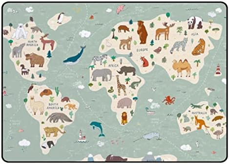 XOLLAR 72 x 48 u velikom prostoru za djecu prostirke Mapa svijeta slatke životinje meka rasadnik Baby Playmat
