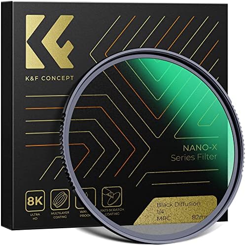 K & F Concept 82mm Crna difuzija 1/4 filter maglu Cinematični efekt filter sa 28 višeslojnih premaza