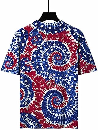 Teen Girl USA zastava Grafički bluze za majicu na vratu Brod majica kratkih rukava Ležerne prilike za ljetni