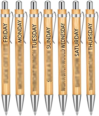 XLPACE 7 komada bambusovih olovke sarkastične olovke, dana u sedmici olovke za odrasle, smiješne olovke za