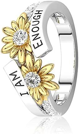Srebrne daisy prsten žene 925 sterling srebrni prsten suncokret daisy cvjetni prsten podesivi prsten za obećanje na nakit za angažman