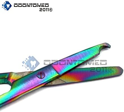 OdontOmed2011 set od 5 multi titanijumske boje duge šitvice 3,5 nehrđajućeg čelika dugine makaze u boji ODM