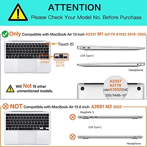 Mosiso kompatibilan s MacBook Aint Case 2022, 2021-2018 A2337 M1 A2179 A1932, lažni antilop kožni rukav