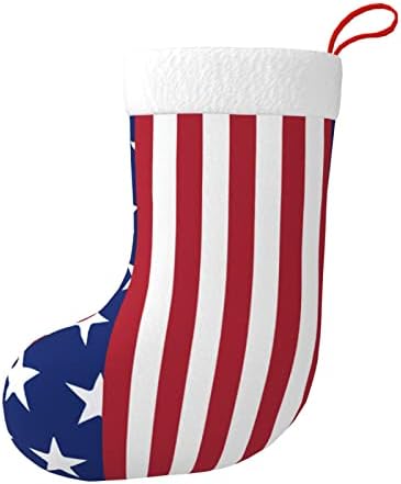 Austenstern Božićne čarape Novost Američkim zastavom Dvostrani kamin Viseće čarape