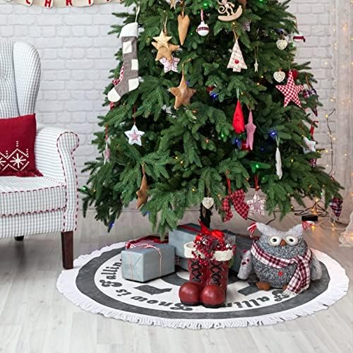Božićna suknja s tasselom, božićnim psećom silueta Xmas ukrasi mat, 30 pasa Silhouette božićna prostirka, zima Xmas Tree Mat za praznične zabave ukrasi zimskih novogodišnjih dekora
