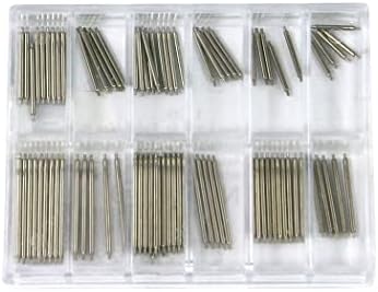 Asortiman opružnih šipki, Nerđajući čelik, Ø 1 mm, Dužina 8-20 mm, 100 komada komada za kaiševe i narukvice