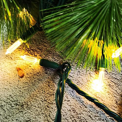 Yirunfa Božićna žičana svjetla 50 LED 17ft komercijalno svjetlo, 120v ul, zelena žica povezana za vanjsku