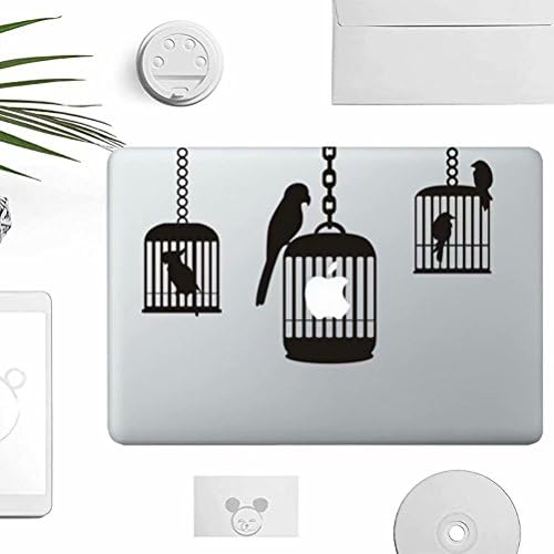 MacBook naljepnice, maetek naljepnice za skidanje vinilnih naljepnica, ekološki prihvatljive vodootporne naljepnice za Apple Mac Air 13 / Stara generacija Pro 13 inča, kavez za ptice