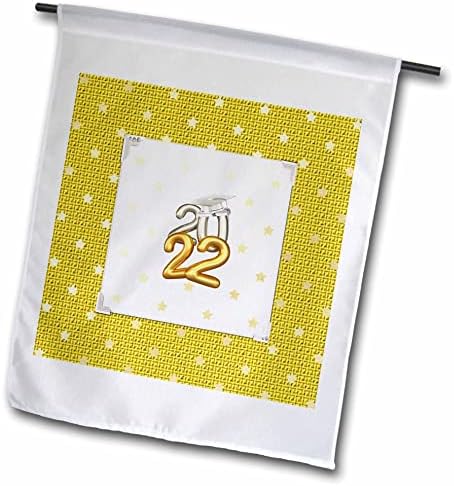 3Droza slika 2022 brojeva balona, ​​kapa i diploma, dizajn zvijezda, zlata - zastava