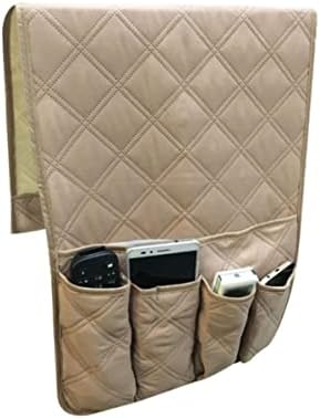 Alipis 1pc Pocket Control Cellphone Notepad Organizer Caddy Bedside Bag Book Dorm Beige Storage