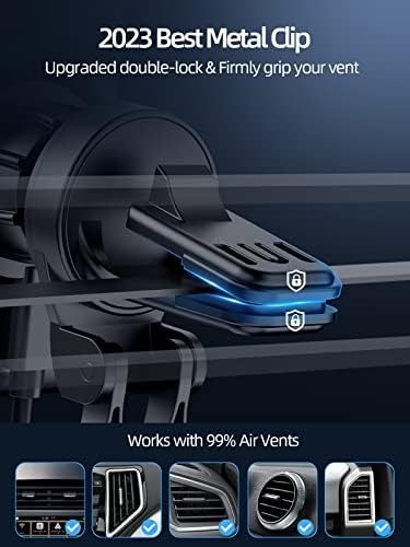 Miroddi 2023 nadograđeni MagSafe punjač za montiranje automobila [neravni Putevi] 15w Fast MagSafe Auto Punjač, magnetni bežični Auto Punjač za ventilaciju vazduha za iPhone 14/13/12 seriju sa PD / USB punjačem za automobile sa 2 porta