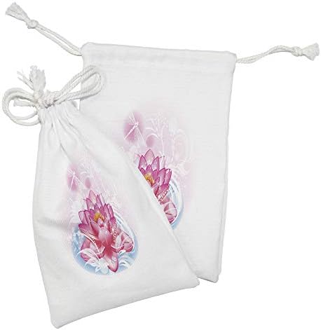 Ambesonne cvjetna tkanina torba od 2, mandala motiv Orient Yoga Theme Lotus cvijet sa apstraktnim