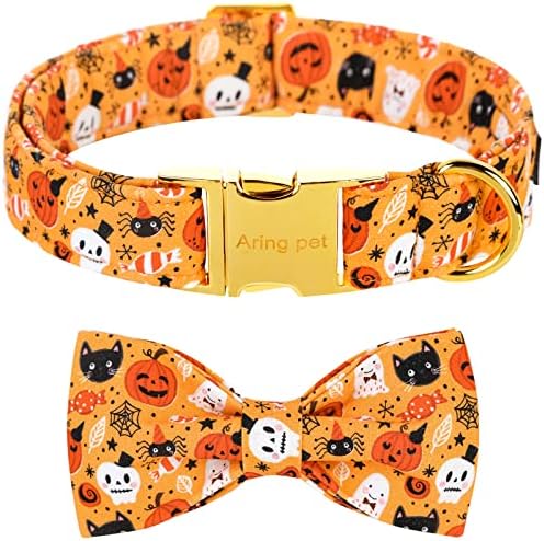 Arring ogrlica za kućne ljubimce sa lukom-Halloween ovratnik za pse, obožavajuća dječak i djevojčica Ghost Pumpkin