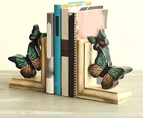 KLHHG Country Butterfly Bookend Bookend Office Desk Bookend Office Resin Crafts Podesiva polica