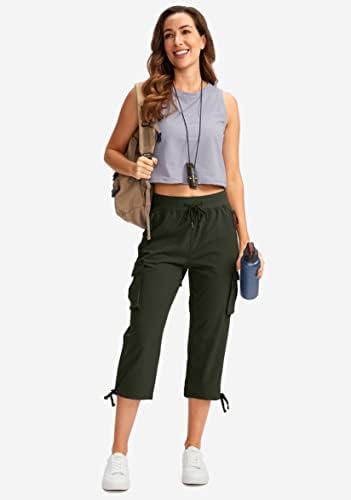 Soothfeel ženske Cargo Capris pantalone sa 6 džepovima lagan Quick Dry Travel planinarenje ljetne pantalone za