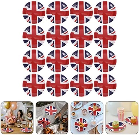 Valiclud 16pcs Paper Union Ploča UK Torta Food Flag Dizajn ploče DECOR DECOR JACK ENGLAND Platinum Godišnjica