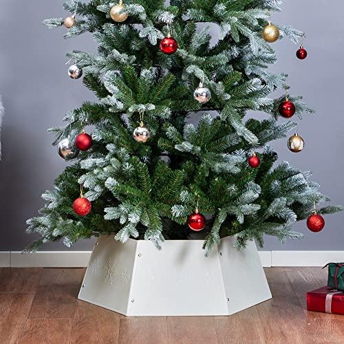 Blisnun metalni božićni prsten, božićno stablo ovratnik sa tiskanim snežnim pahuljicom, suknja od