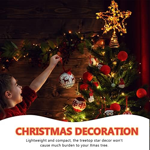 Yardwe Božićni ukrasi LED božićna stabla zvezda Topper Gold Božićni topper metalni star stablo