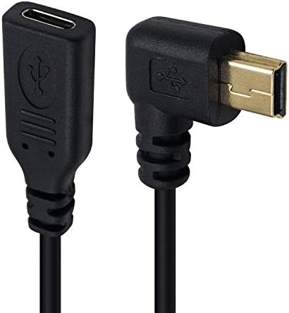 Poyiccot USB C u mini USB kabl, USB C u Mini USB 2.0 adapter, 480Mbps Mini USB do USB C adapter, 90 stupnjeva