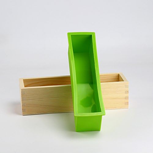 Pravokutni silikonski sapun sa drvenim kutijom i prozirnim vertikalnim akrilnim klap za ručno izrađene kalup