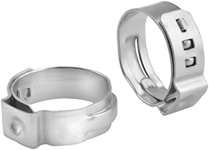 50pcs 3/8 Cinch stezaljke, 304 nehrđajući čelik PEX prstena za prstene stezaljke, stezaljke za jedno ušne cijevi za priključke cijevi PEX cijevi