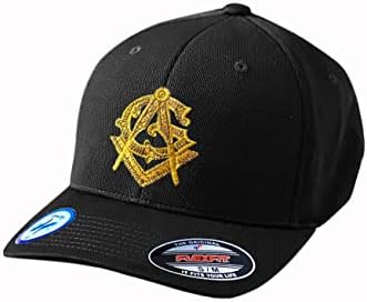 Zlatni kvadrat i kompas vezeni masonski Flexfit za odrasle Cool & amp; suhi sportski šešir