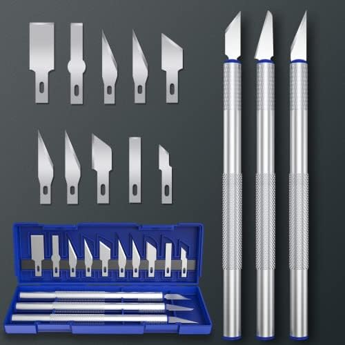 15pcs Precision Craft Hobi setovi noža, setovi noža za komunalne umjetnosti, oštri alat za noževi