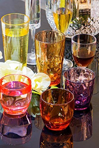 11oz naočare za piće u boji Set akrilnog staklenog posuđa za djecu plastičnih čaša za čaše za piknik čaša za vodu Unbreakable Juice Drinkware za kamp Restoran Plaža BPA besplatno