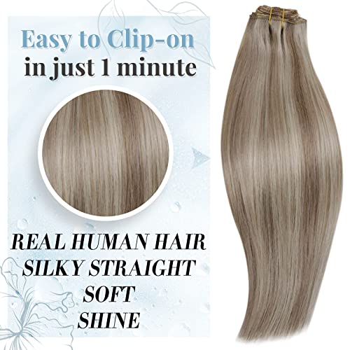 Kupujte zajedno uštedite više: 8p60 Pepeljastosmeđa istaknuta platinasto plava ekstenzija repa ljudska kosa