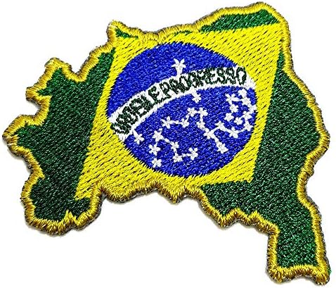 BP0403MT 01 Brasil Brazil Karta zastava vezena patch zlatna granična uniforma Kart Kimono, glačalo ili šivanje
