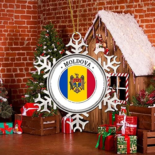 Moldavija Metal pahuljice ukrasi za Božić dekoracije Patriotska zemlja suvenir poklon Božić drvo ukrasi