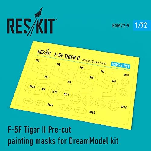 Reskit RSM72-0009 - 1/72 F-5f Tiger II unaprijed izrezane maske za farbanje za dreammodel komplet