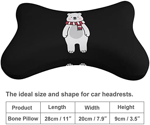 Slatka polarna medvjeda Jastuk za automobile 2 kom Udobni automatsko jastuk od glave-glave