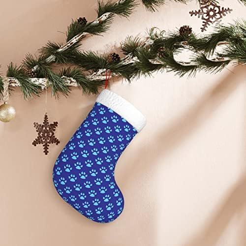 CutedWarf Paw Paw Print Božićni čarapa Xmas Holiday ukrasi Kamin Viseći čarapa 18 inča