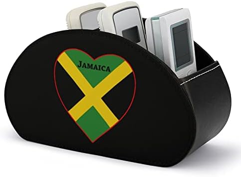 Držač za daljinski upravljač za zastavu Jamaica sa 5 odjeljaka PU kožna multifunkcionalno skladištenje Caddy Desktop organizator za TV DVD Blu-ray
