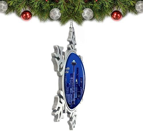 Umsufa USA America Space Needle Seattle Božić Ornament Tree Decoration Crystal Metal suvenir poklon