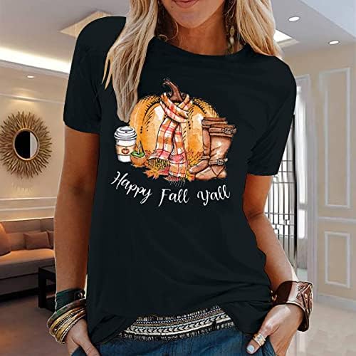 Ženske majice kratkih rukava s kratkim grafičkim bluzema Thirts Boat vrat Spandex Happy Halloween Ljeto Fall Tshirts