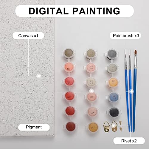 Gamer mod na boji pomoću brojeva Kompleti Canvas DIY Akril ulje slika za kućni zidni dekor 12x16 inča
